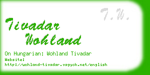 tivadar wohland business card